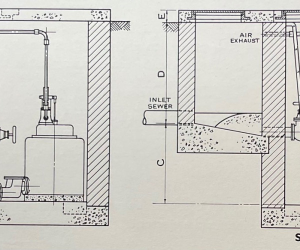 Sewage ejector arrangemnet of single or twin chamber
