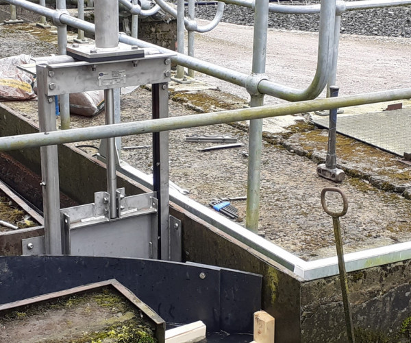 Installation of a channel mounted penstock in Cumbria