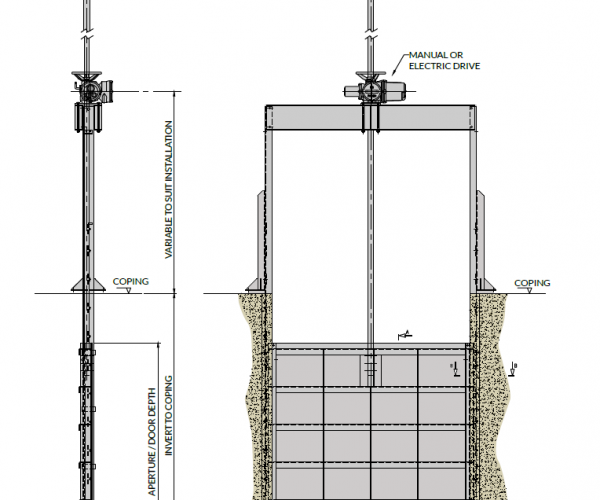 Channel Rebate mounted 950 penstock