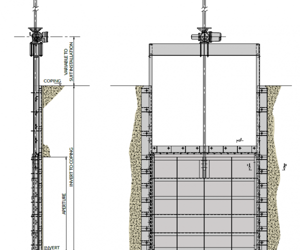 Wall mounted 950 penstock