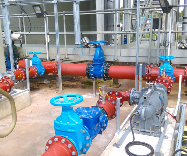 Installation of 80mm pipe and valves for potable water in West Yorkshire