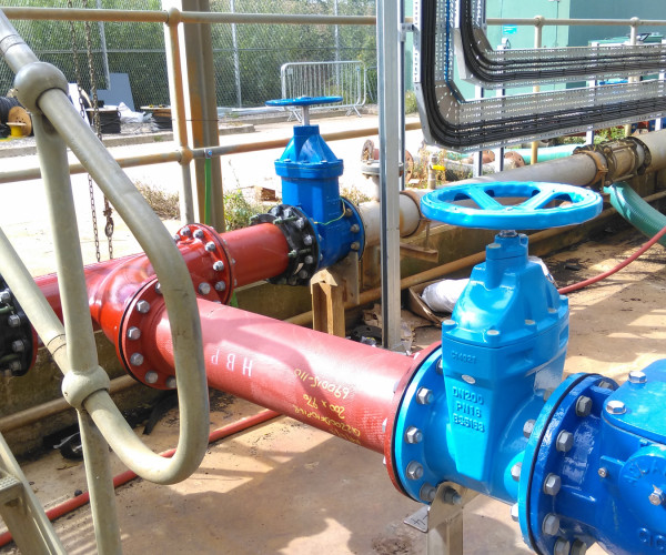 Mechanical Installation of 80mm pipe and valves for potable water in West Yorkshire