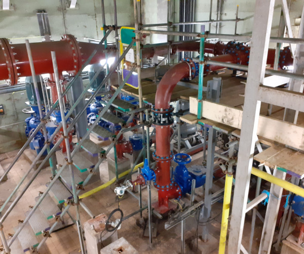 Refurbishment of pipes and valves in pumping Station near Leeds