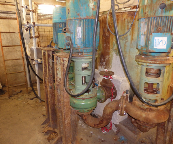 Runswick Bay old pumps before replacements